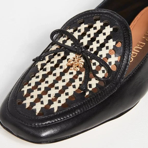 TORY BURCH * NIB $348 * CONVERTIBLE TORY CHARM WOVEN LOAFER Black Oatmeal 11 - Picture 6 of 16